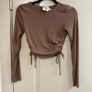 Princess Polly Cocoa Ruched Long Sleeve Top